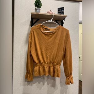 ZARA peplum long sleeve top - mustard color. Worn a handful of times.